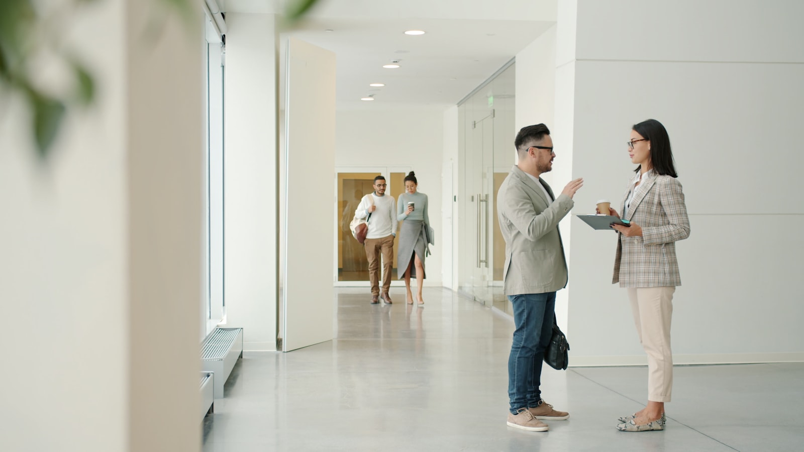 Corporate office hallway